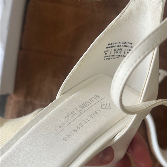 Call It Spring White Block Heel Sandals - Picture 4 of 6